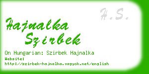 hajnalka szirbek business card